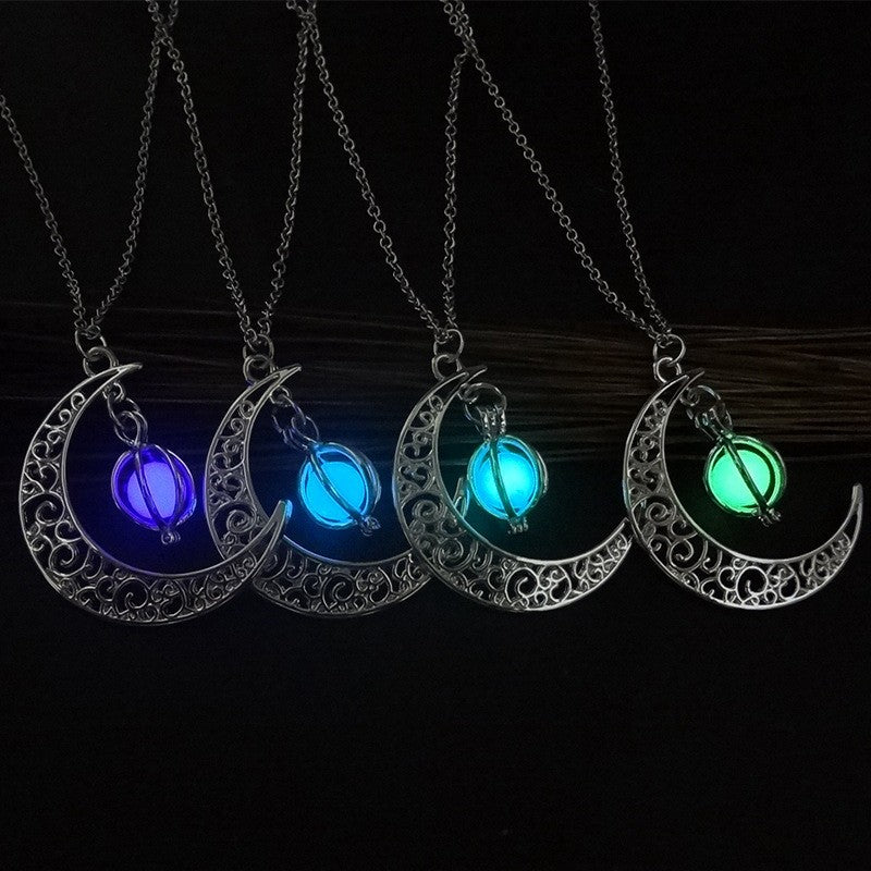 Creative Luminous Moon Creative Pendant Necklace Your Secret Night Sky 🌙