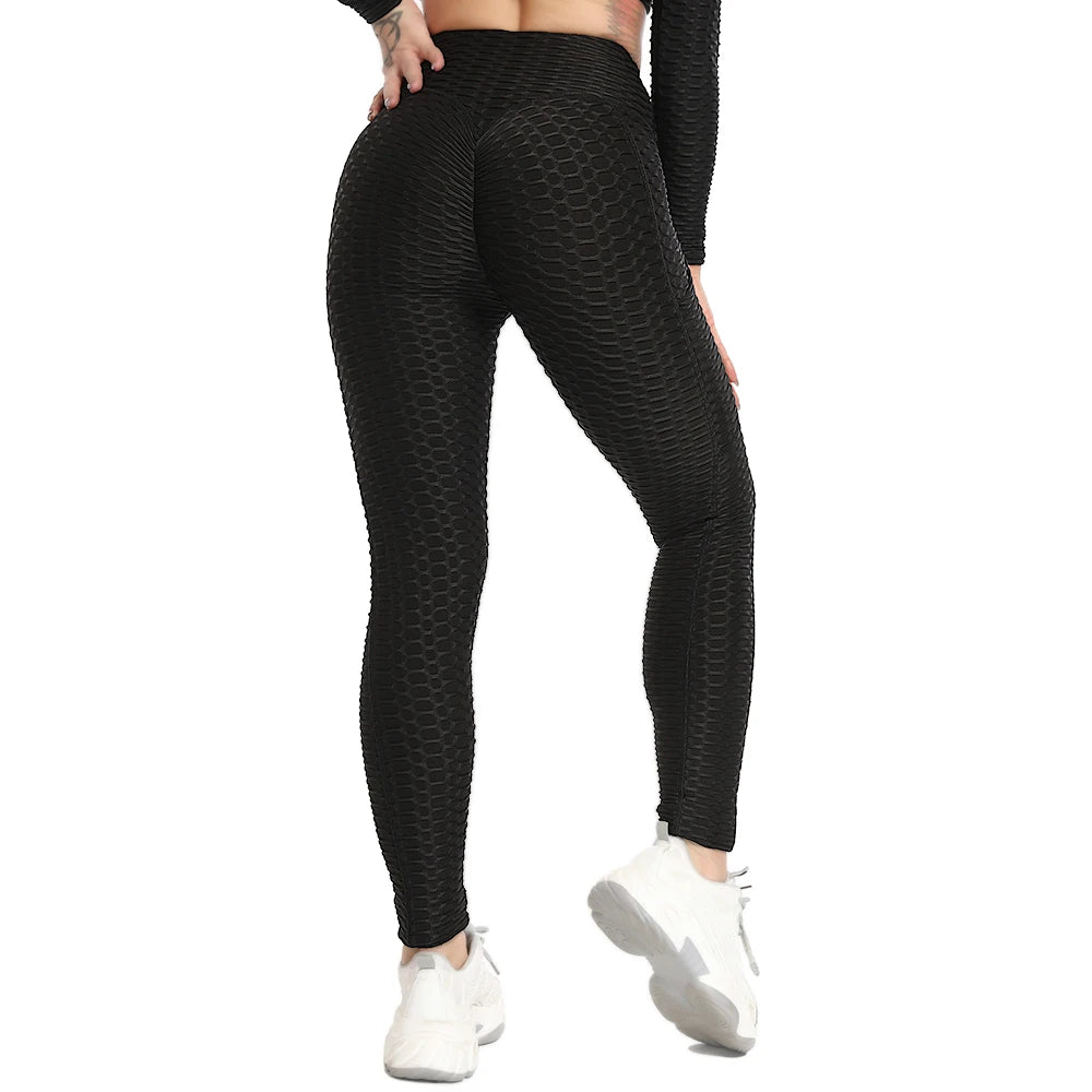 Blutiful Women's High-Waisted Textured Leggings with Pockets