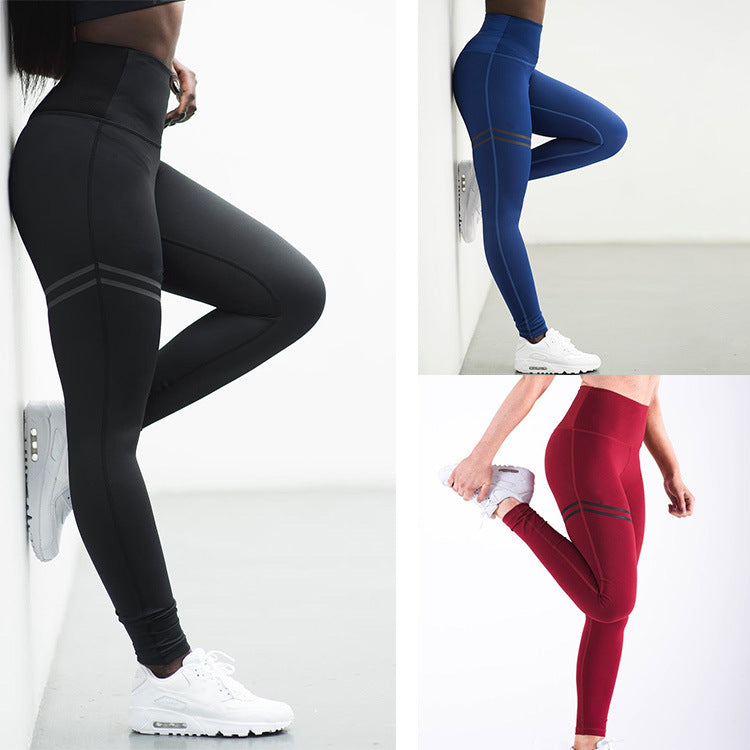 High Waist Yoga Pants Casual Sports High Waist Leggings Solid Color Models