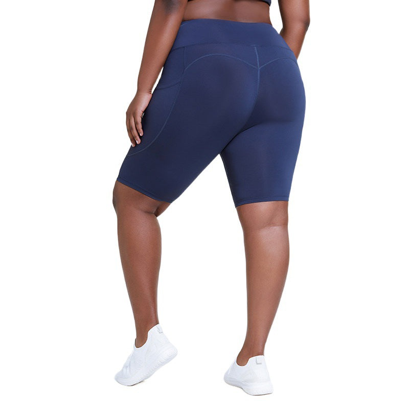 Plus Size Fitness Running Workout Shorts Women