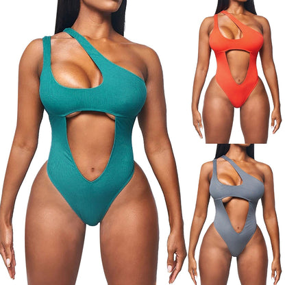 Women 2022 One Piece Swimsuit Solid Thong Bathing Suit - BLUTIFUL1