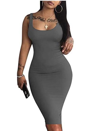 Womens Sexy Bodycon Tank Dress Sleeveless - BLUTIFUL1